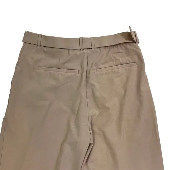 Final Sale! Abercrombie & Fitch wide leg pants high waist beige sz 32 US 12 - Picture 7 of 8